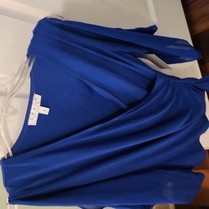 New with Tag Chaus Royal Blue Draped Top